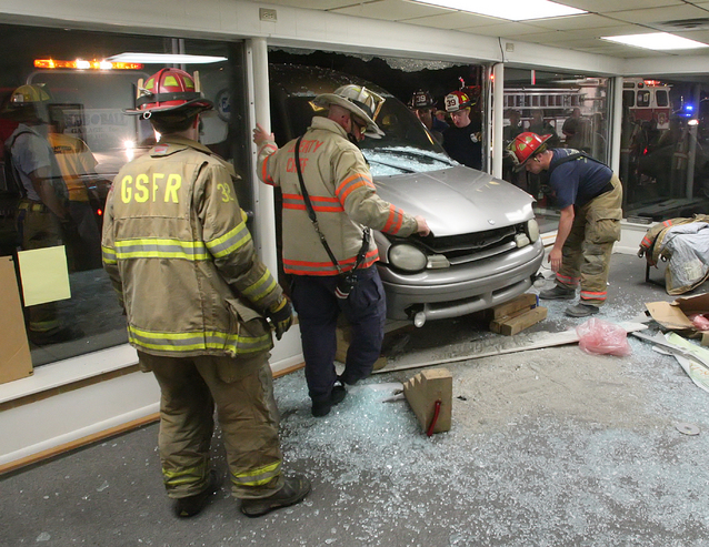 Car crashed into an auto body shop in New Holland, Pennsylvania