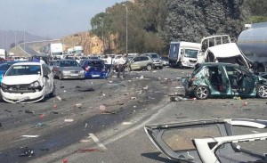 An image of the accident scene in Alberton. Credit: ER24   